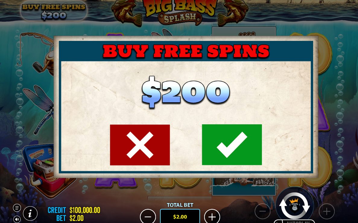 Bonus screen with fish symbols carrying MONEY values