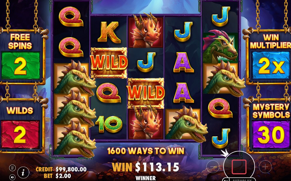 Free Spins Round on the 5-4-4-4-5 grid with sticky wilds