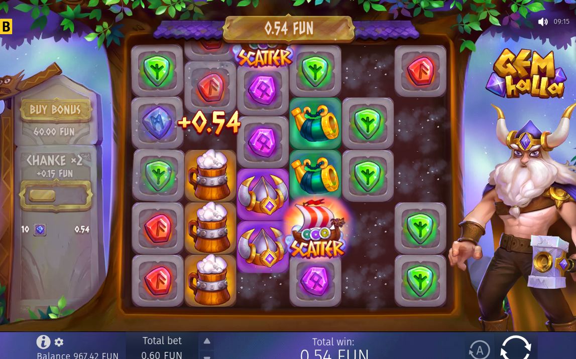Base Game tumble sequence after a cluster win