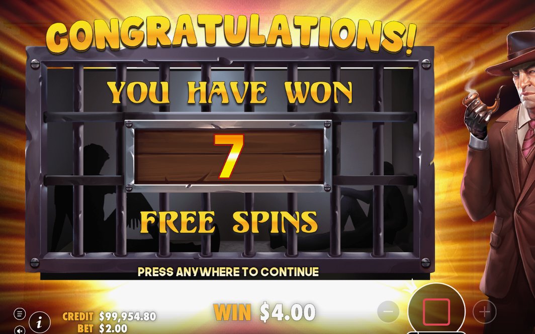Free Spins board with sticky mystery tiles and the spin count
